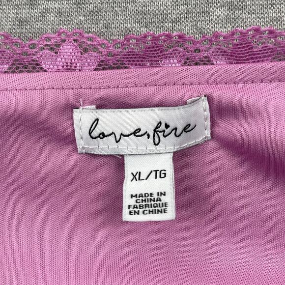 Love, Fire Floral Mesh Lace Trim Skirt Womens XL Pink Pull-On Coquette Feminine - Picture 3 of 13